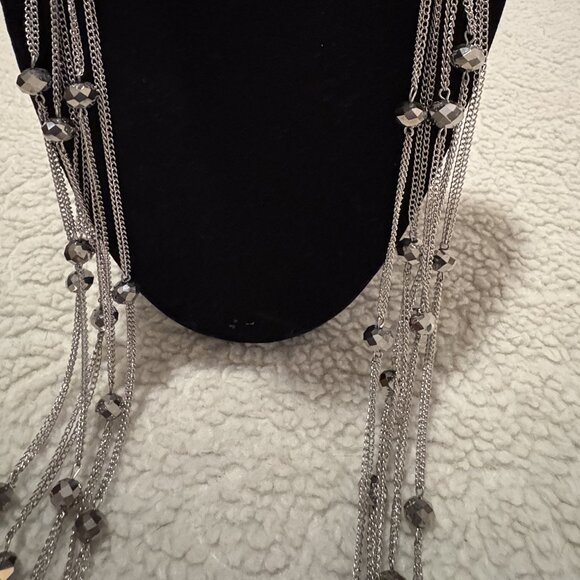 5 Strand Glass Bead Necklace with Matching Earrings - Picture 4 of 5